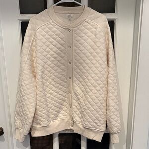 Aerie Quilted Beige Bomber Jacket